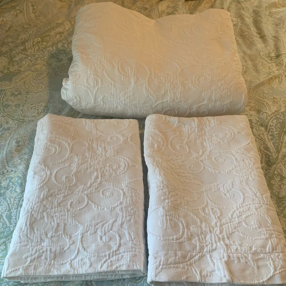 Pottery Barn King Duvet w 2 Euros